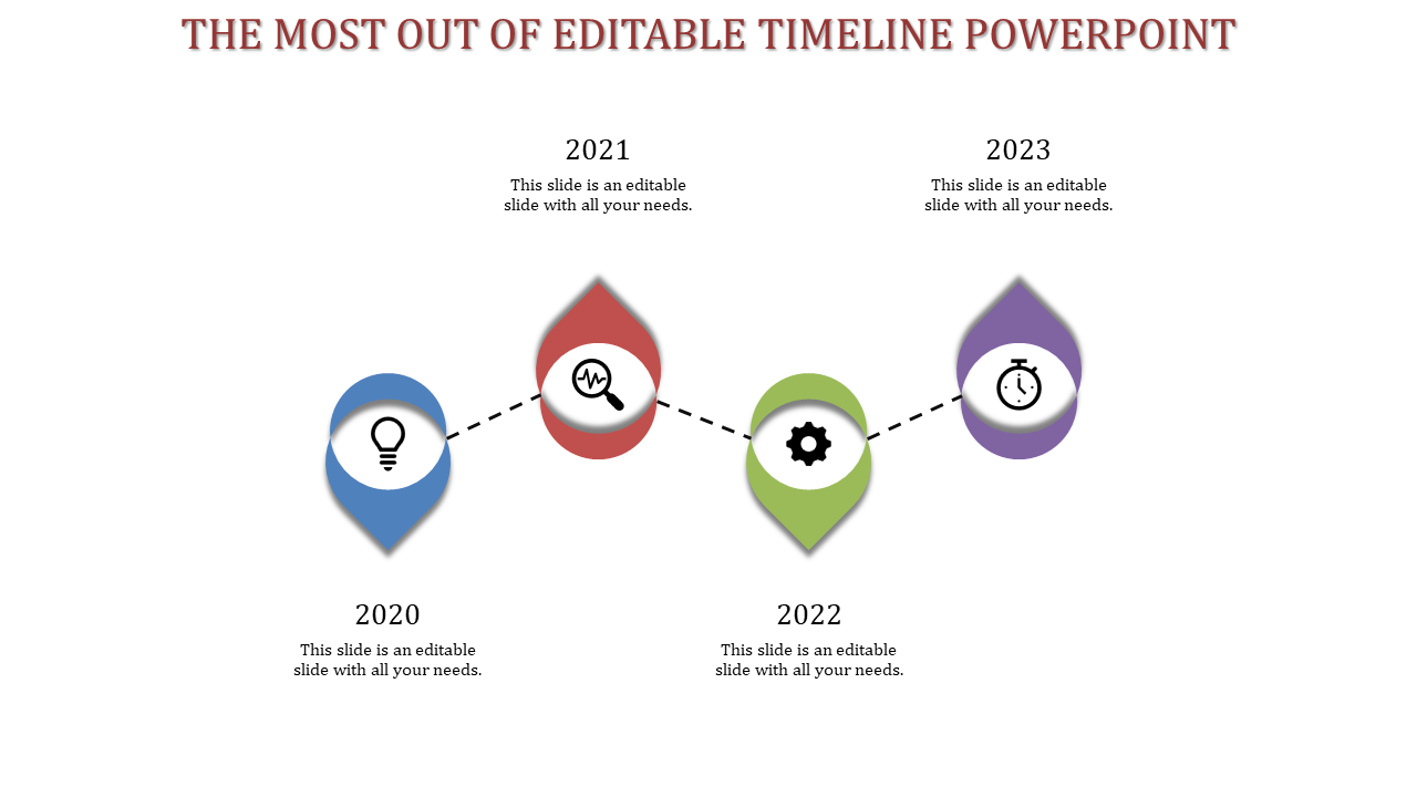 Effective Editable Timeline PowerPoint With Four Node